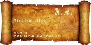 Michler Aliz névjegykártya